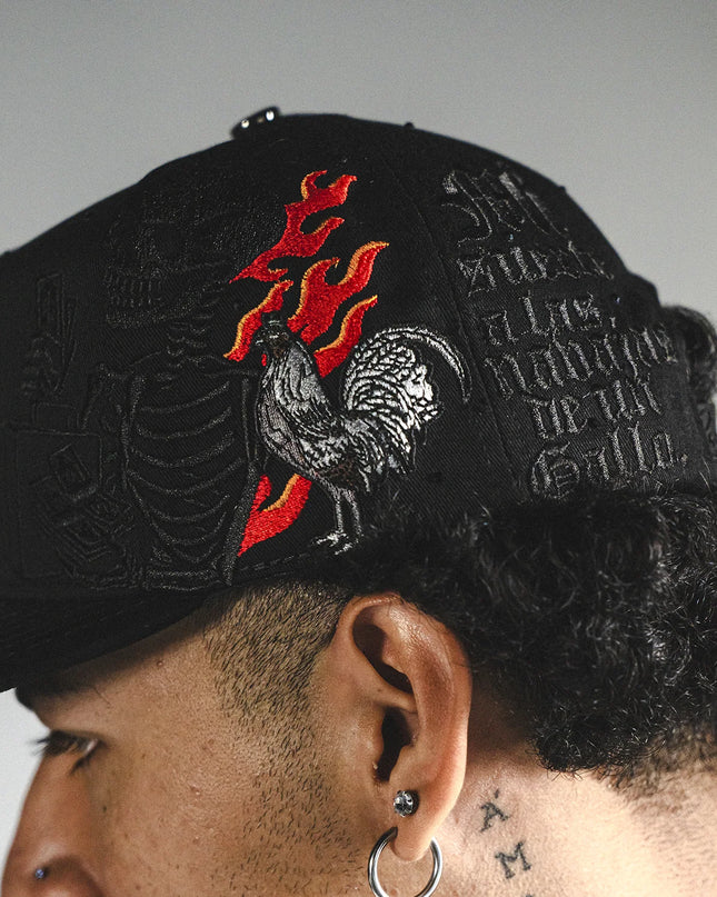 SKULL ROOSTER FLAMES